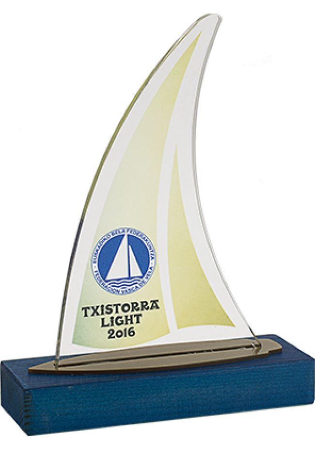 Trofeo Vela Metacrilato Personalizable