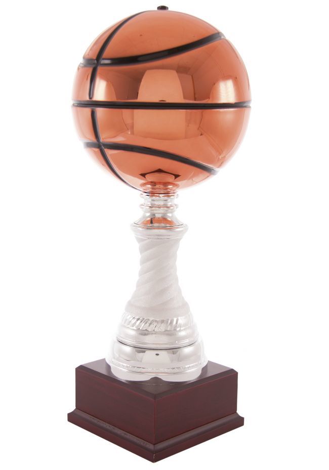 Trofeo balón de baloncesto en cobre columna