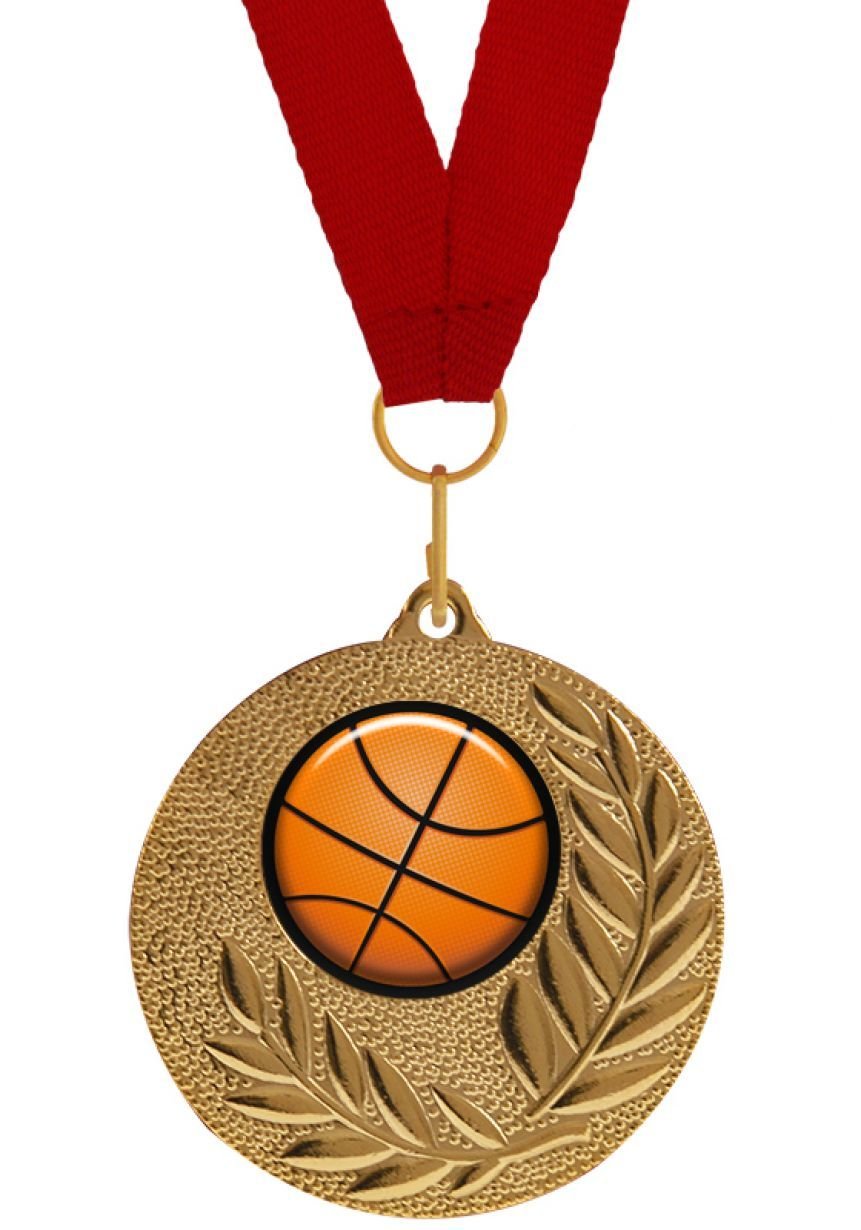 Medalla Completa con balón de Baloncesto