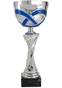 Trofeo copa columna  plata-azul