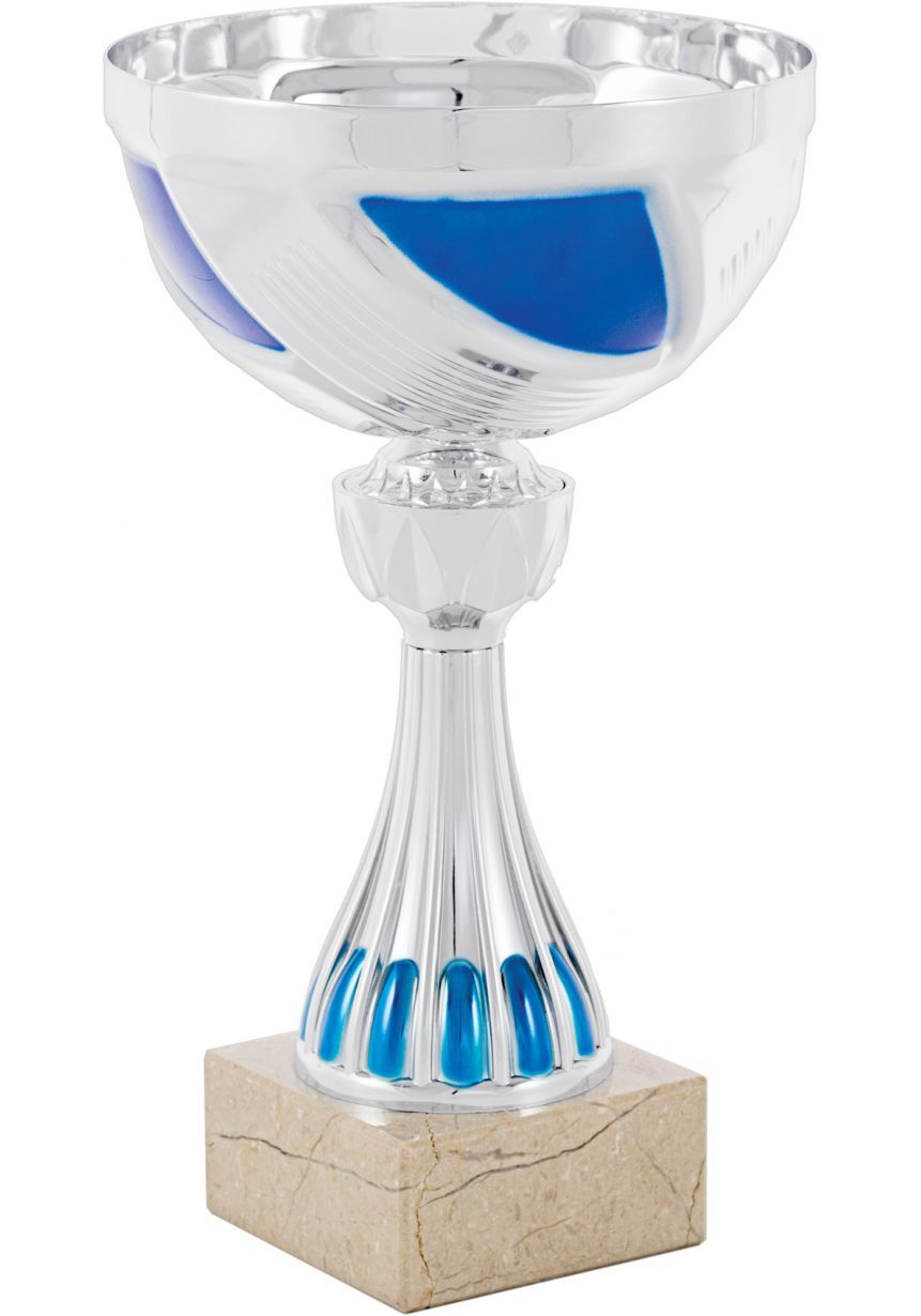 Trofeo mini balón plata/azul