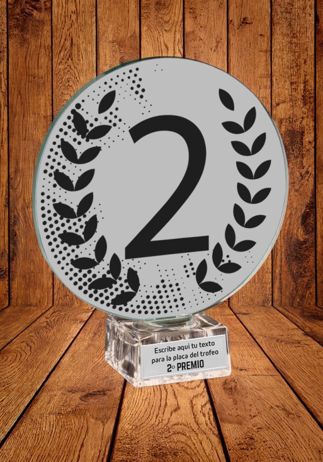 Trofeo Ganador con el Numero 2 Trofeo Ganador con el Numero 2