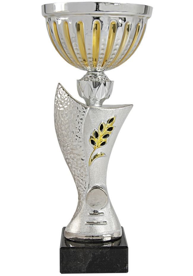 Trofeo copa balón y detalles dorado
