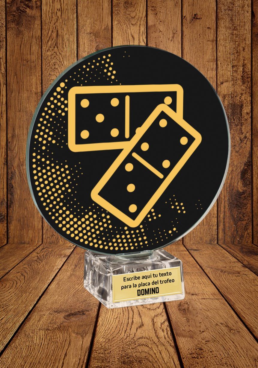 Trofeo de cristal Dominó