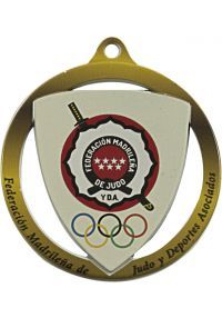 Medalla Blanca Escudo Especial Marcado color de 60 mm