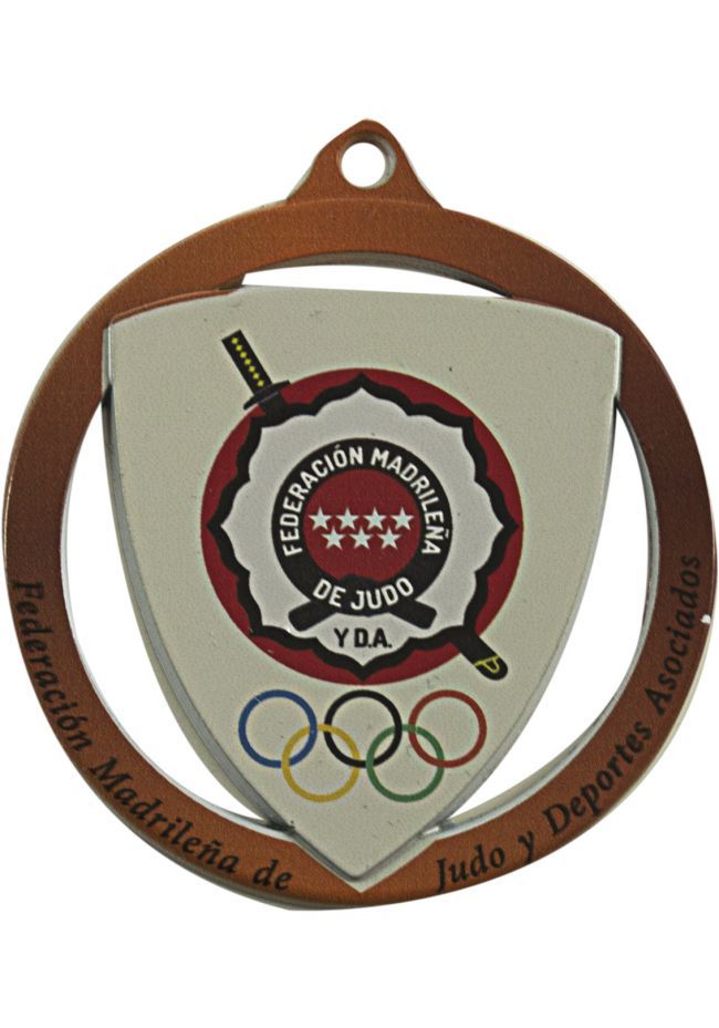 Medalla Blanca Escudo Especial Marcado color de 60 mm