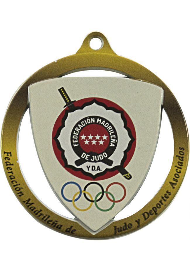 Medalla Blanca Escudo Especial Marcado color de 60 mm Medalla Blanca Escudo Especial Marcado color de 60 mm