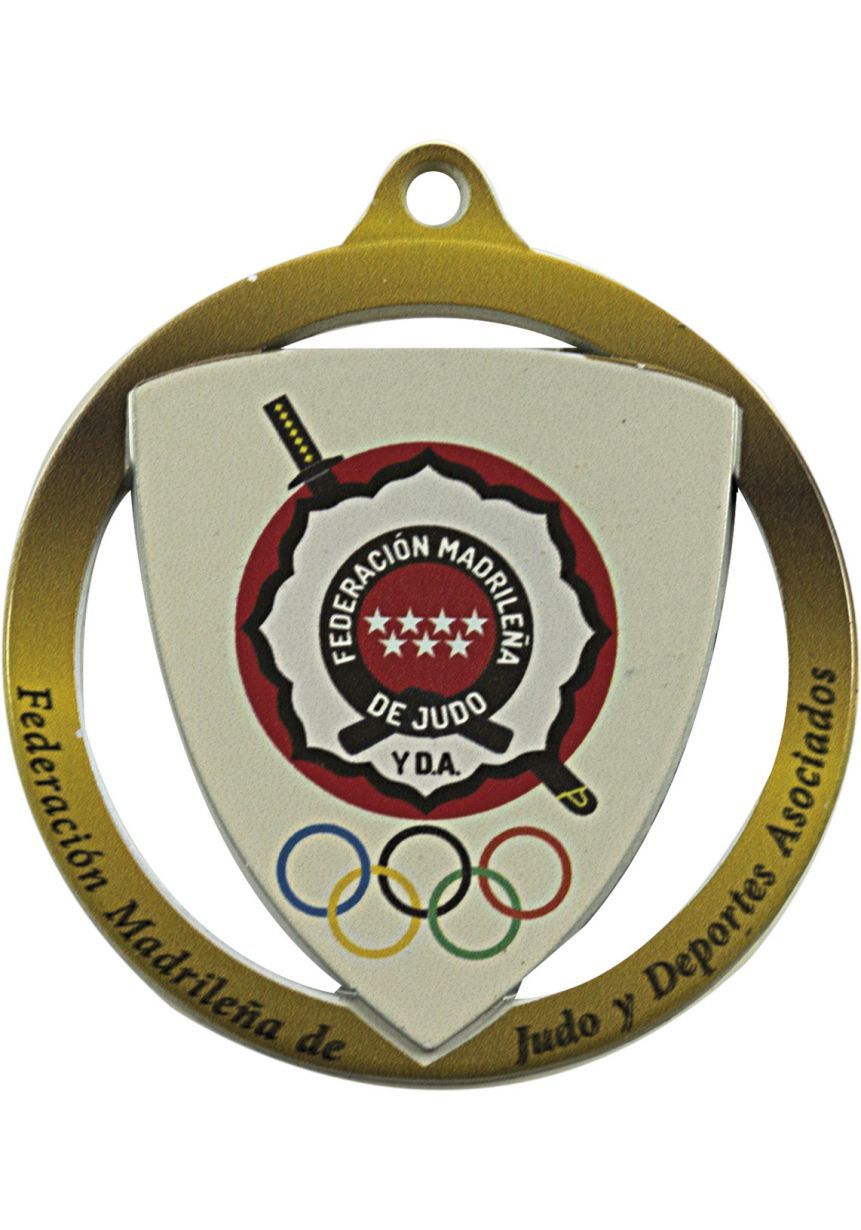 Medalla Blanca Escudo Especial Marcado color de 60 mm