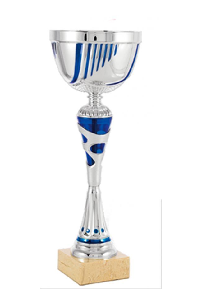 Copa Plata Vaso Detalle Ondas Azul Copa Plata Vaso Detalle Ondas Azul