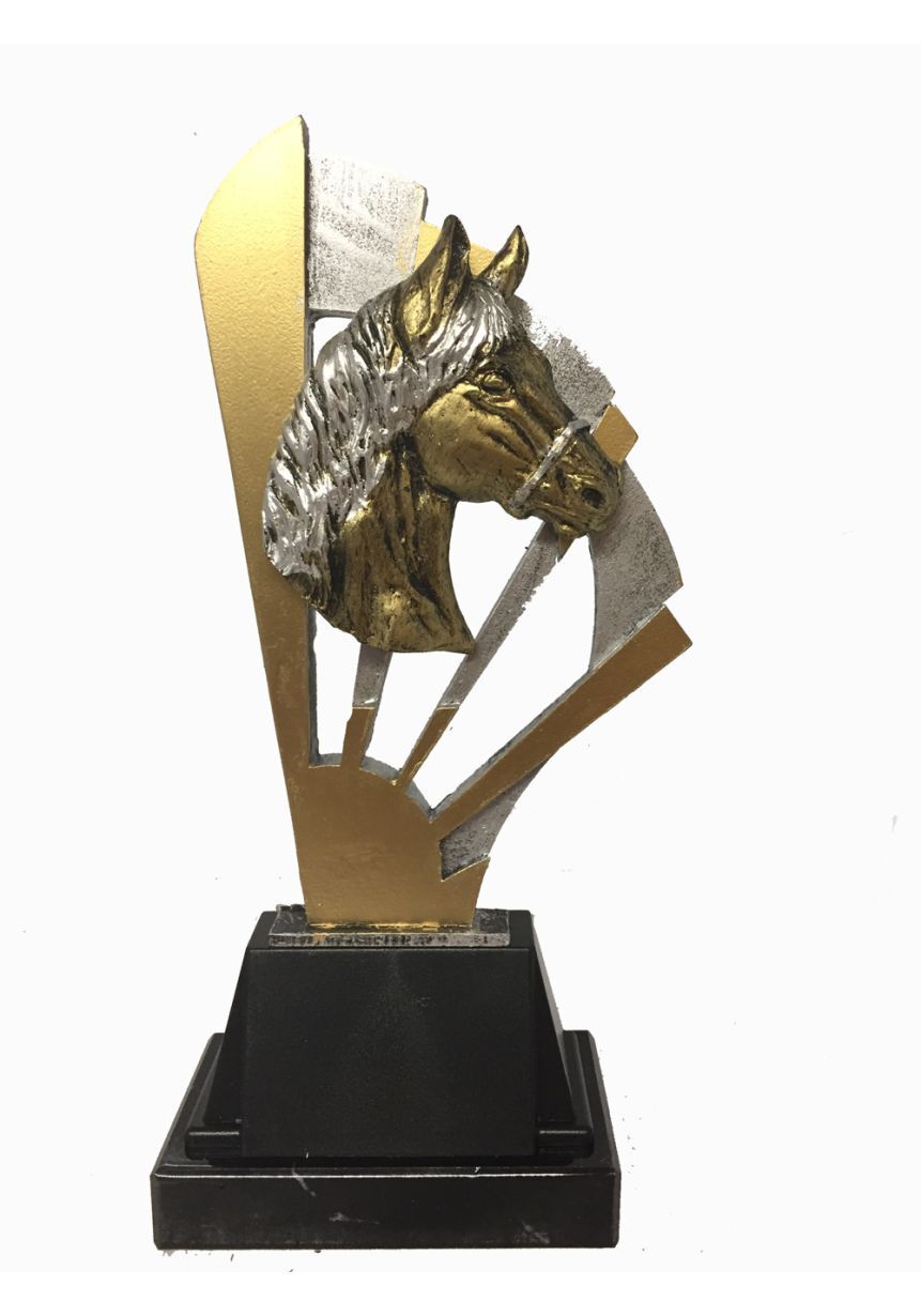 Trofeo Resina Abanico Aplique Caballo
