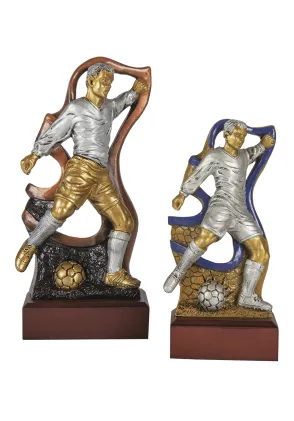 Fußball-Trophäen in Gold und Silber