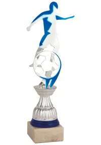 Copa Trofeo silueta azul y plata