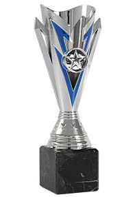 Trofeo Deportivo con forma de antorcha azul