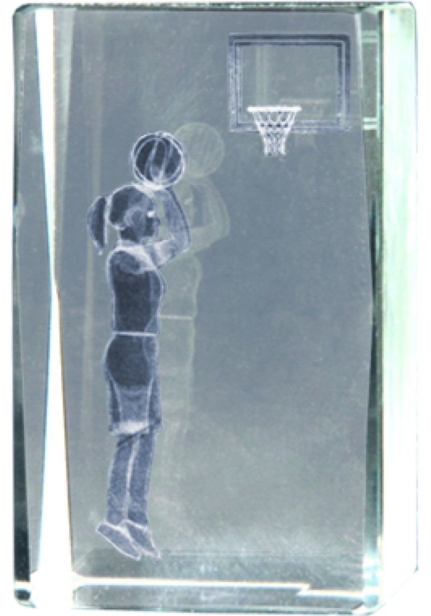 Trofeo Cubo 3D deportivo Base Madera