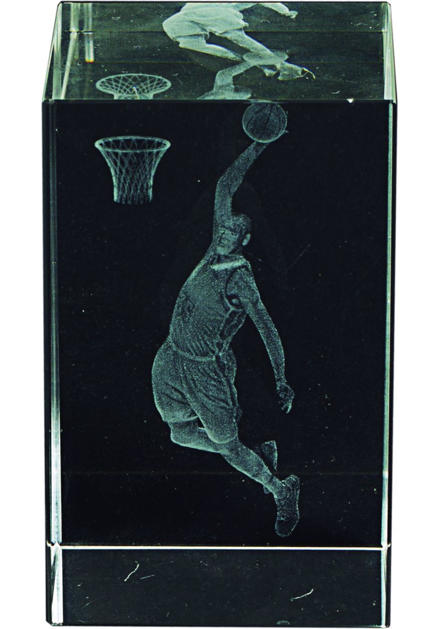 Trofeo Cubo 3D deportivo Base Madera