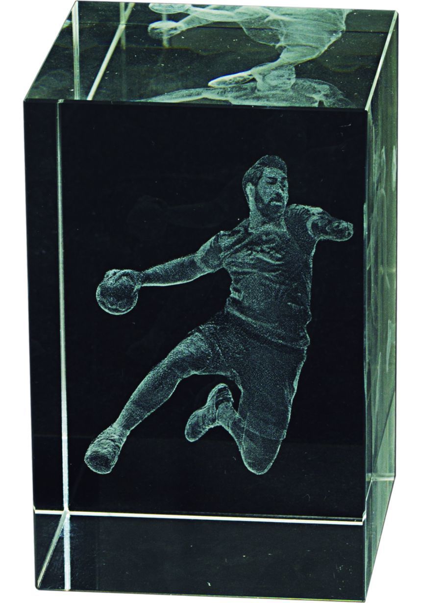 Trofeo Cubo 3D deportivo Base Madera