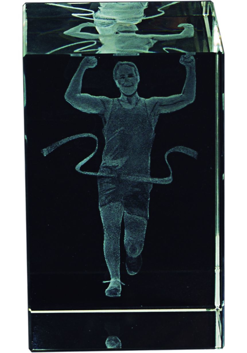 Trofeo Cubo 3D deportivo Base Madera