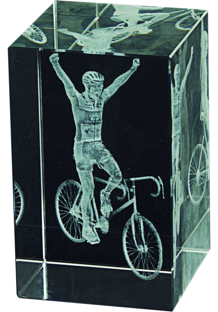 Trofeo Cubo 3D deportivo Base Madera