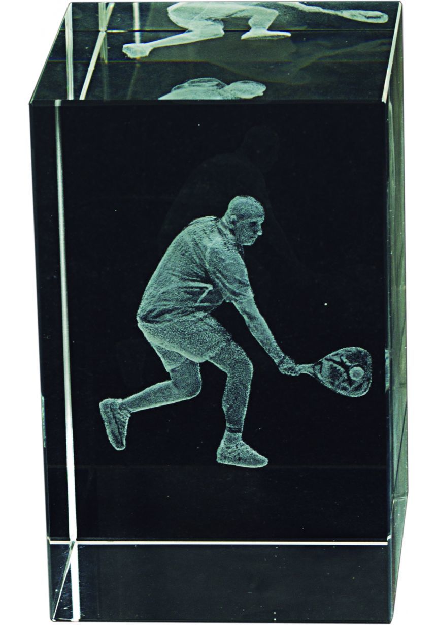 Trofeo Cubo 3D deportivo Base Madera