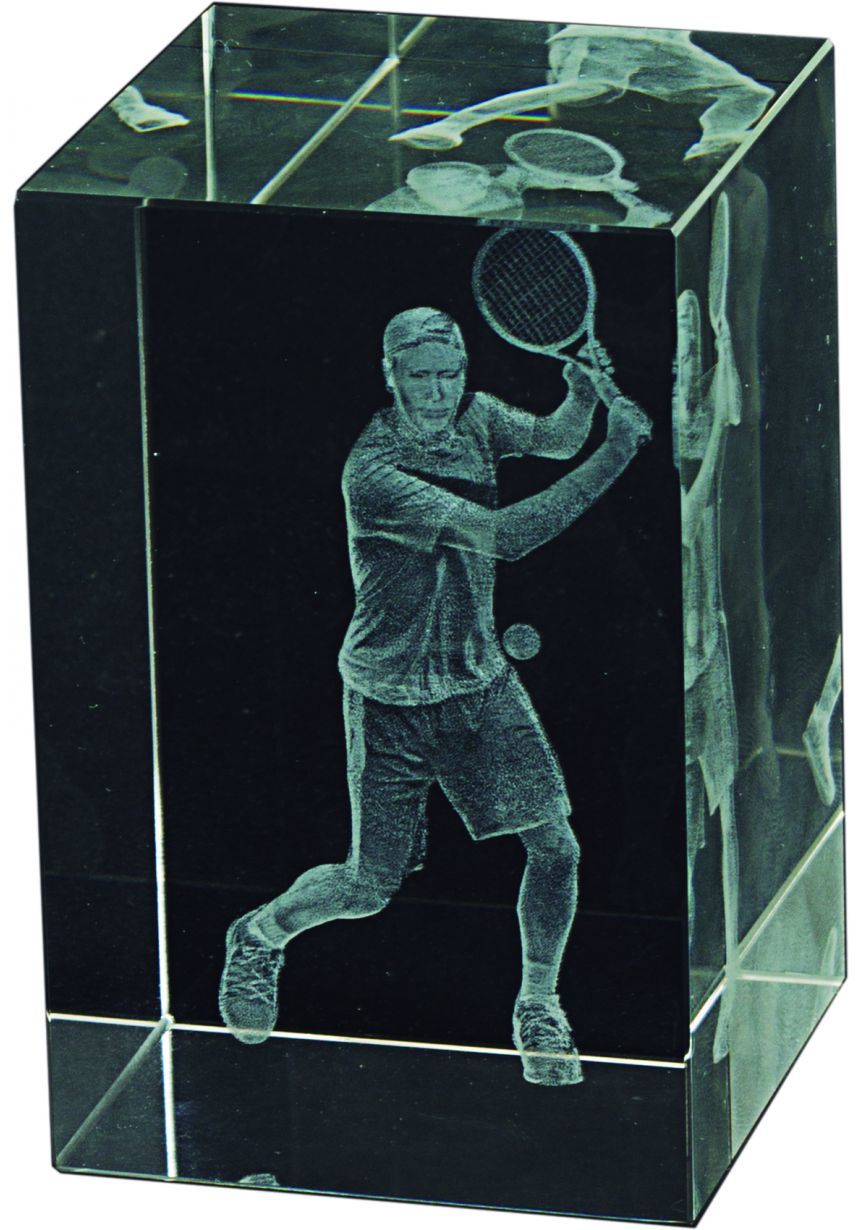 Trofeo Cubo 3D deportivo Base Madera