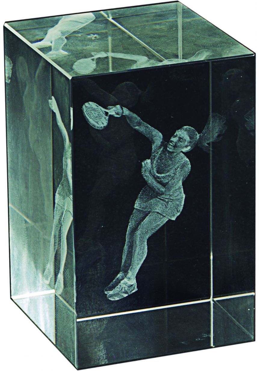 Trofeo Cubo 3D deportivo Base Madera