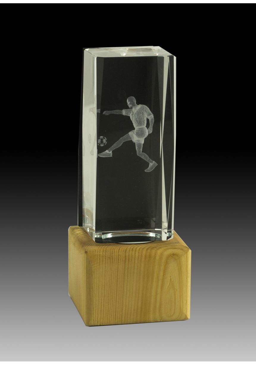 Trofeo Cubo 3D deportivo Base Madera