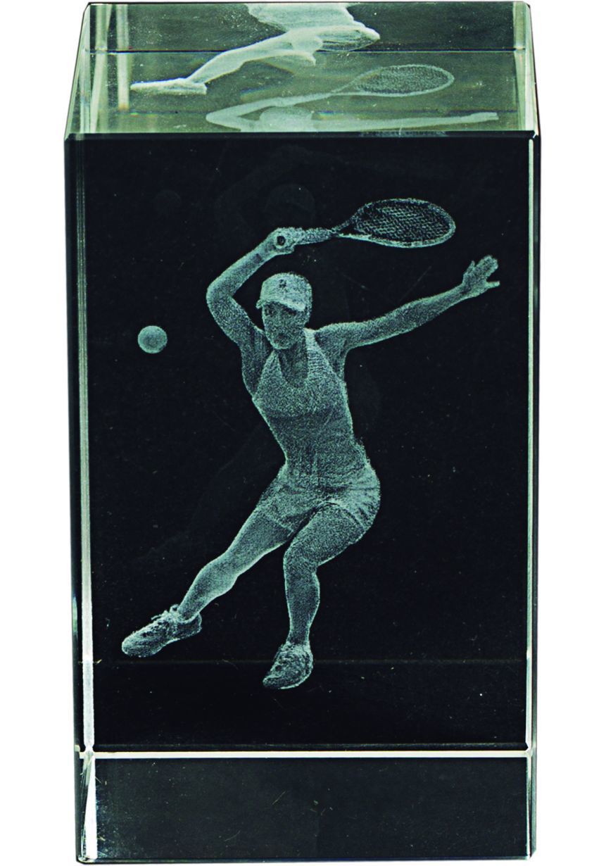 Trofeo Cubo 3D deportivo Base Madera