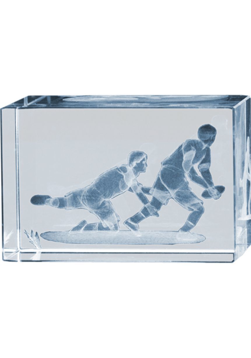 Trofeo Cubo 3D deportivo Base Madera