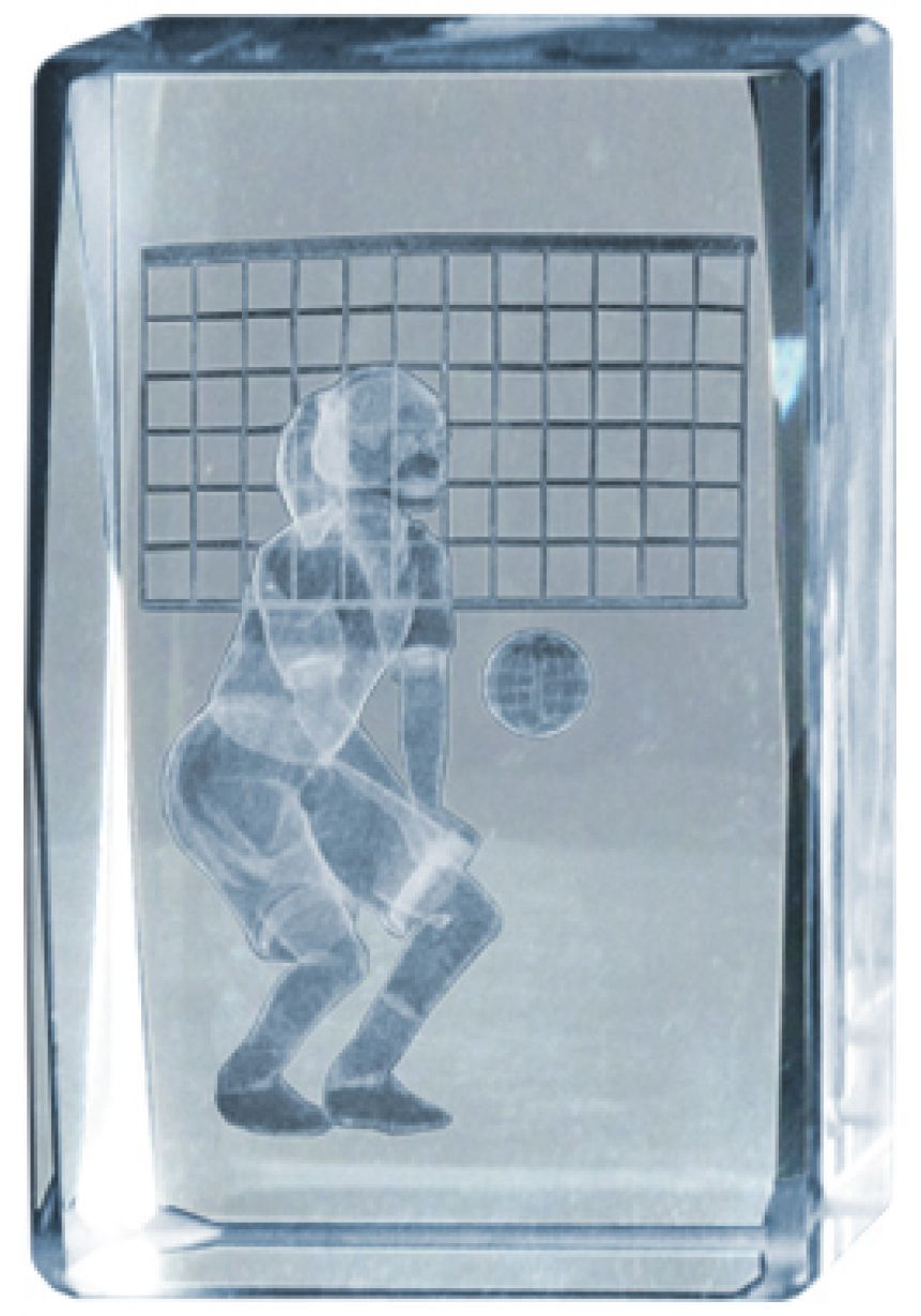 Trofeo Cubo 3D deportivo Base Madera