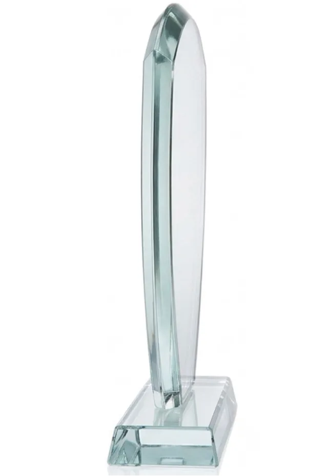 Trofeo de Cristal de Diseño en Forma de Escudo - Premio Elegante y Personalizable