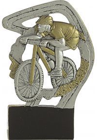 Troféus desportivos em ciclista de resina