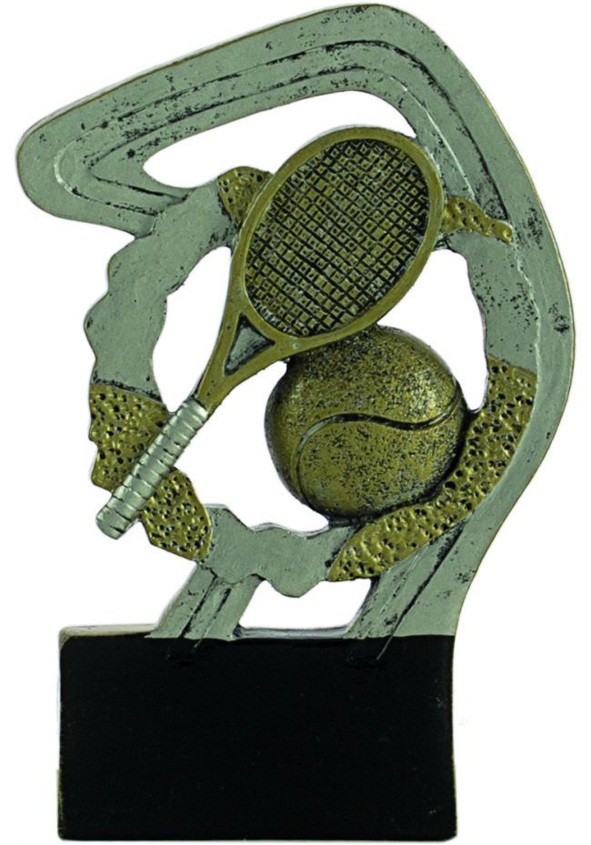Trophée en résine de tennis or/argent Trophée en résine de tennis or/argent