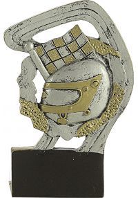 Sports trophy in resin gold/silver engine