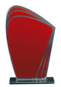 Trofeo de cristal Ovalado Rojo
