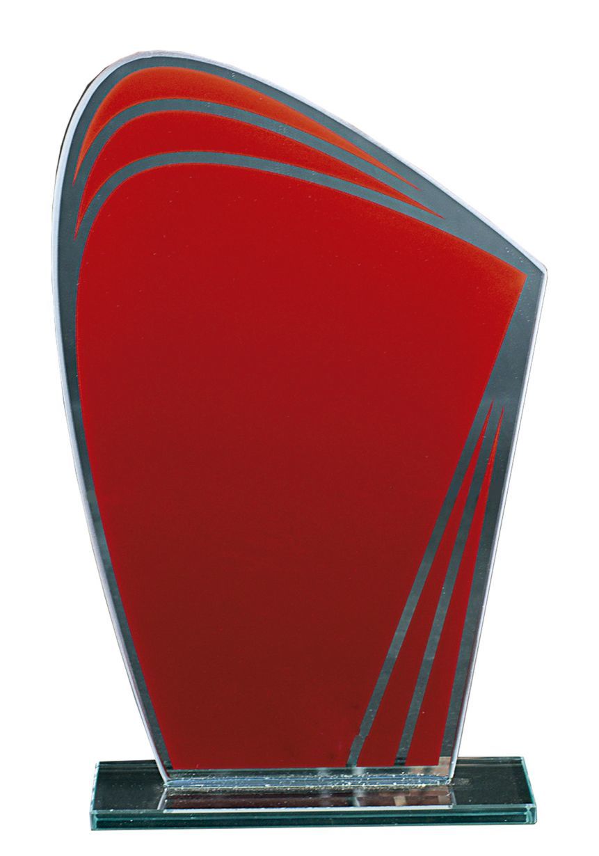 Trofeo de cristal Ovalado Rojo