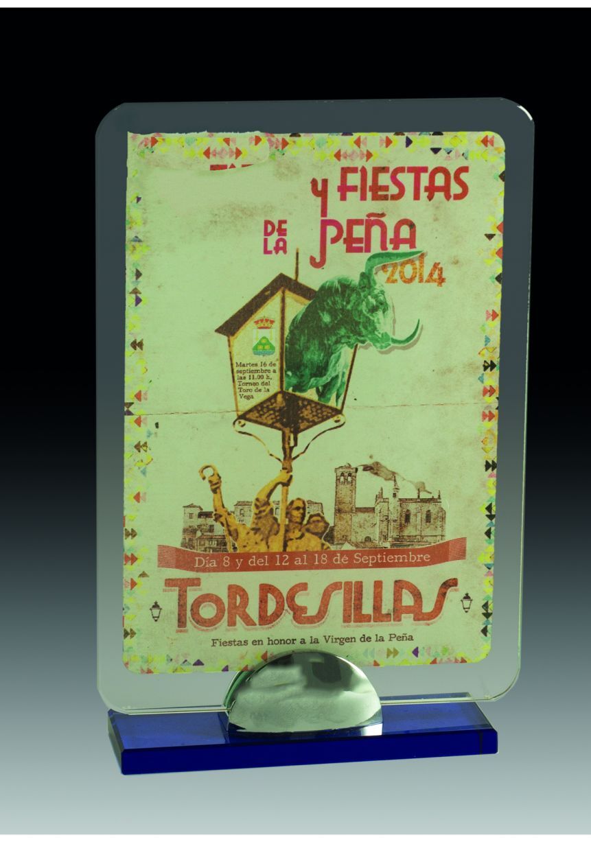 Trofeo di cristallo rettangolare con supporto