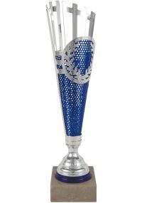 Trofeo copa corte geométrico azul
