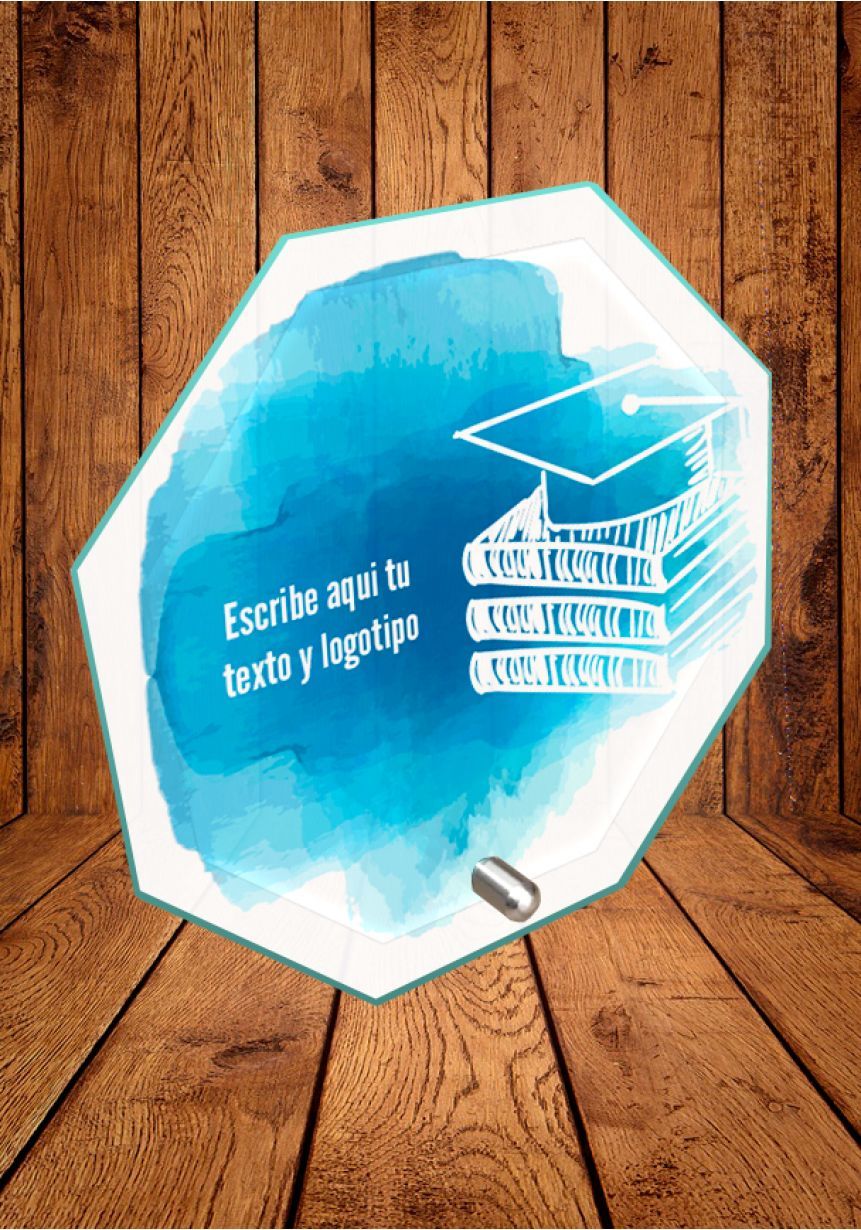 Trofeo de cristal Académico con soporte metálico
