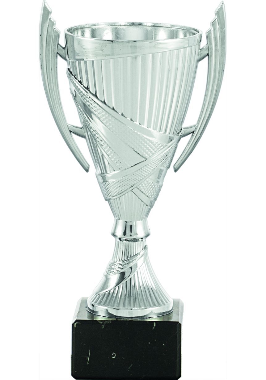 Trophäe Tasse Kegel Farbe Silber Griffe