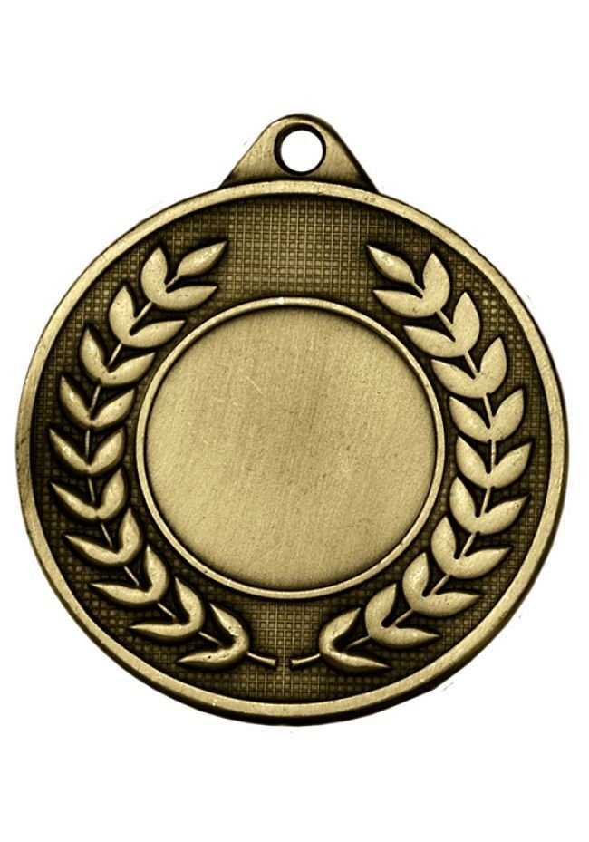 Medalla portadisco labrada laurel