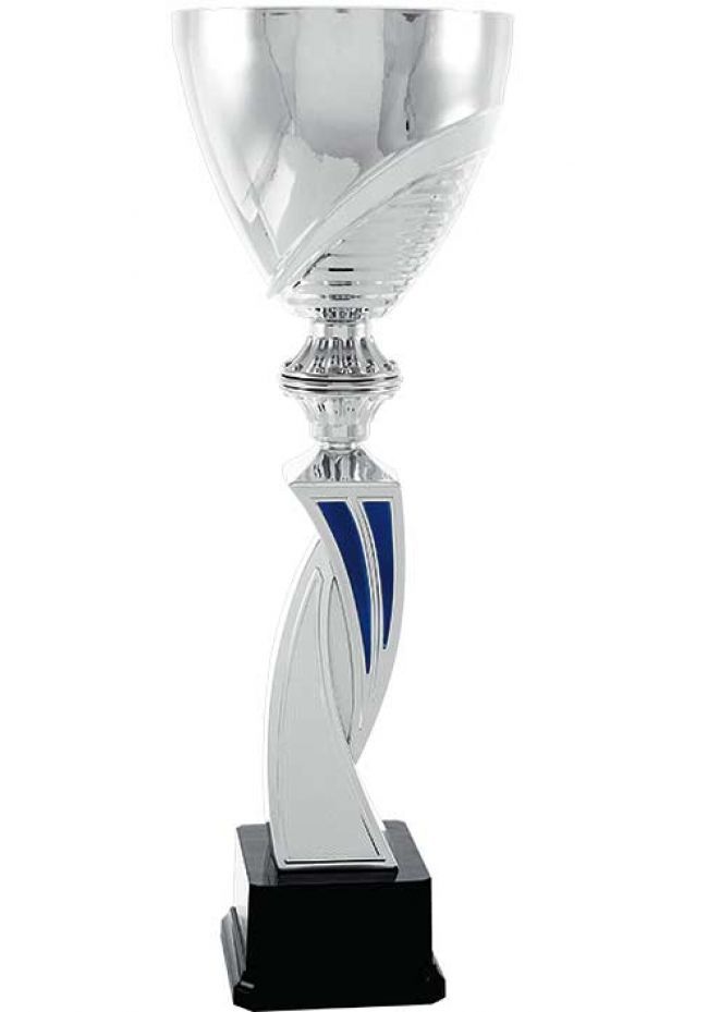 Trofeo copa estilo cáliz y detalle azul