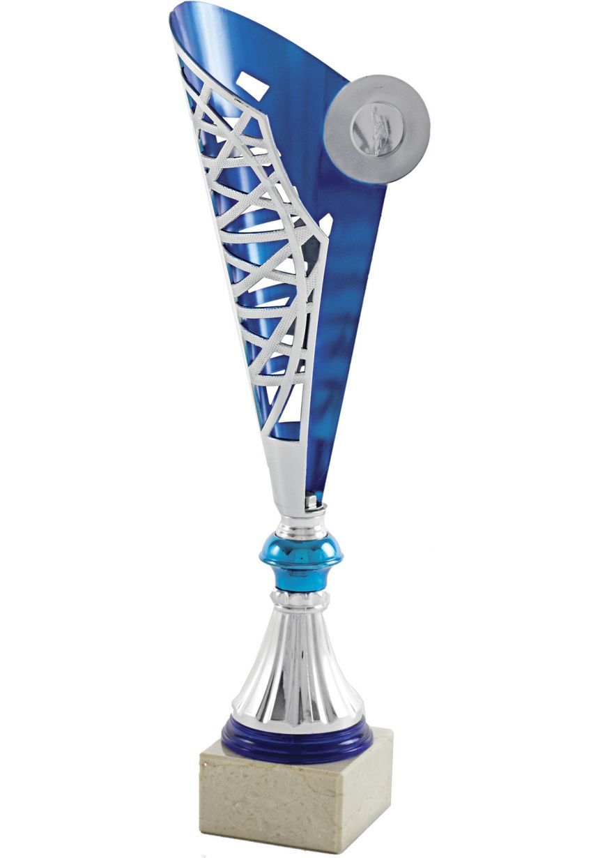 Trofeo Copa Medio Cono Plata/Azul