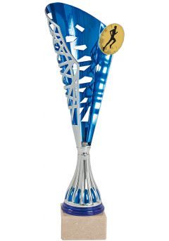 Trofeo Copa Medio Cono Plata/Azul Thumb