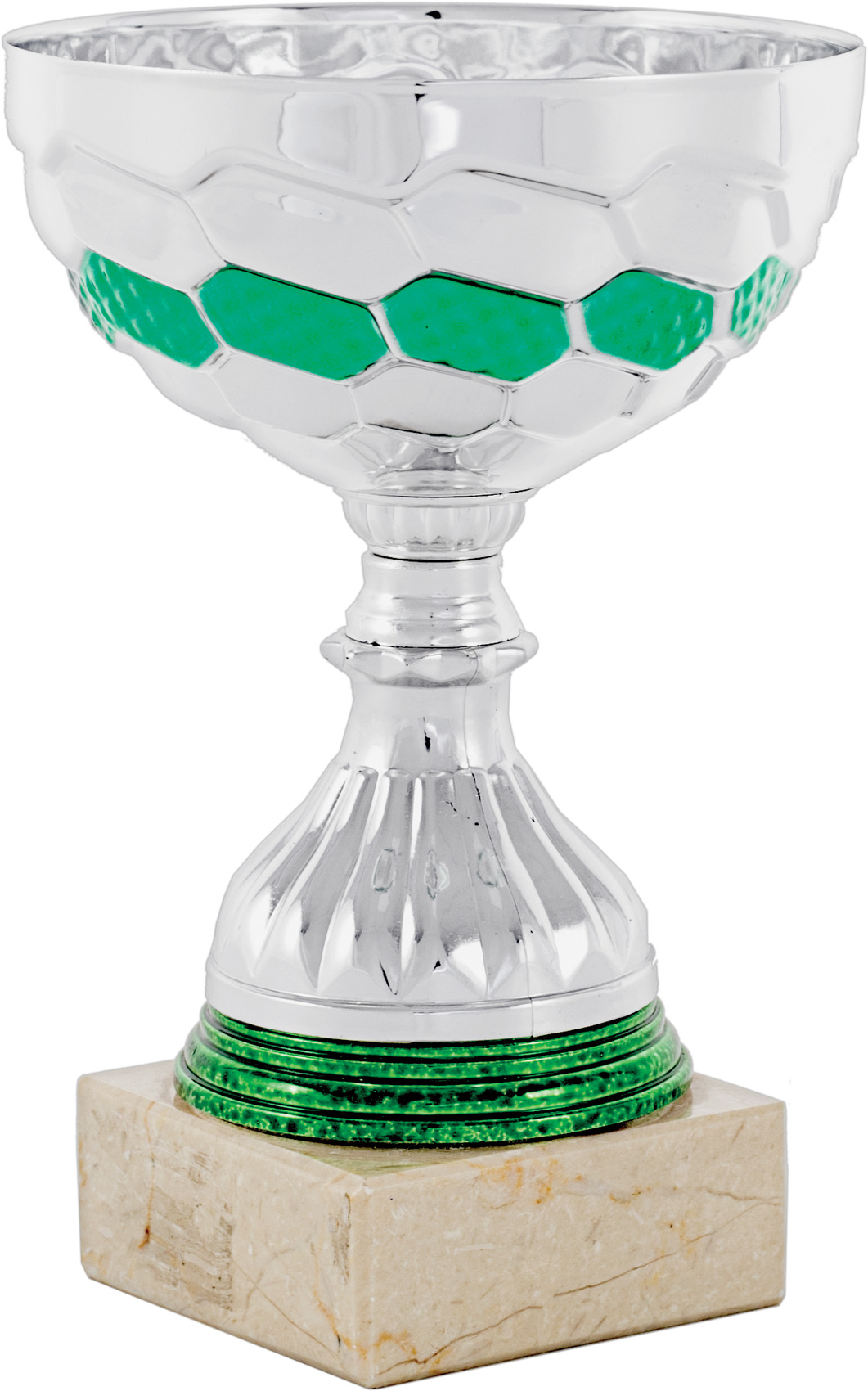 Trophée de ruban argenté et vert