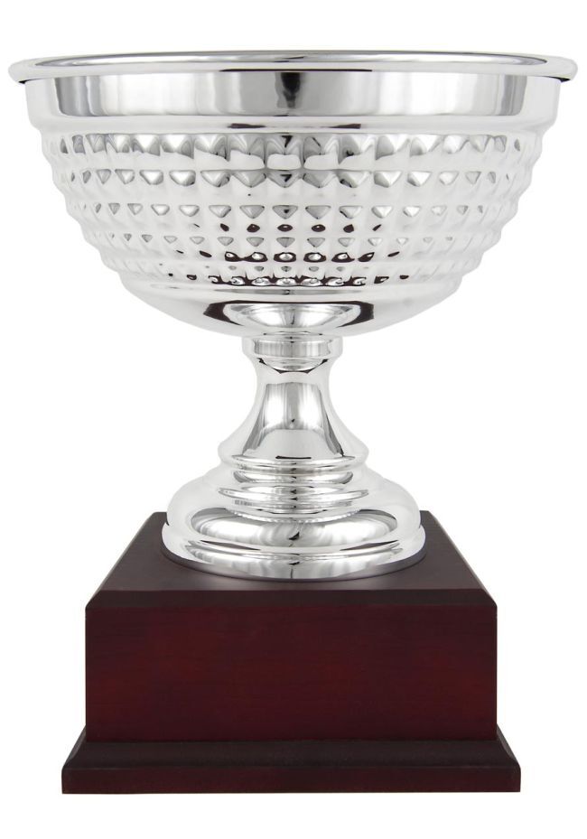 Trophy cup cut geometric laurel bronze