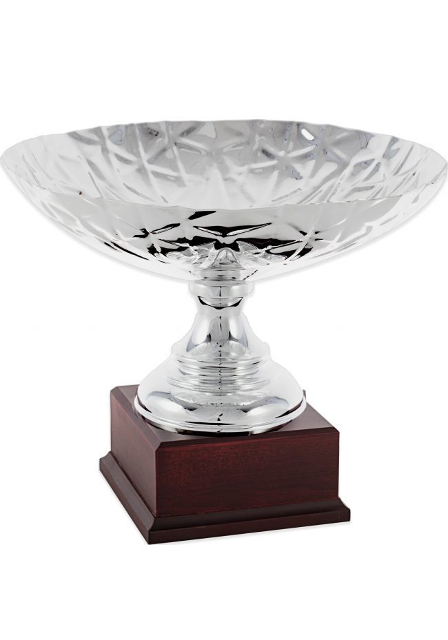 Coppa trofeo con taglio geometrico in bronzo d'alloro