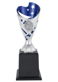 Blue and silver waves trophy