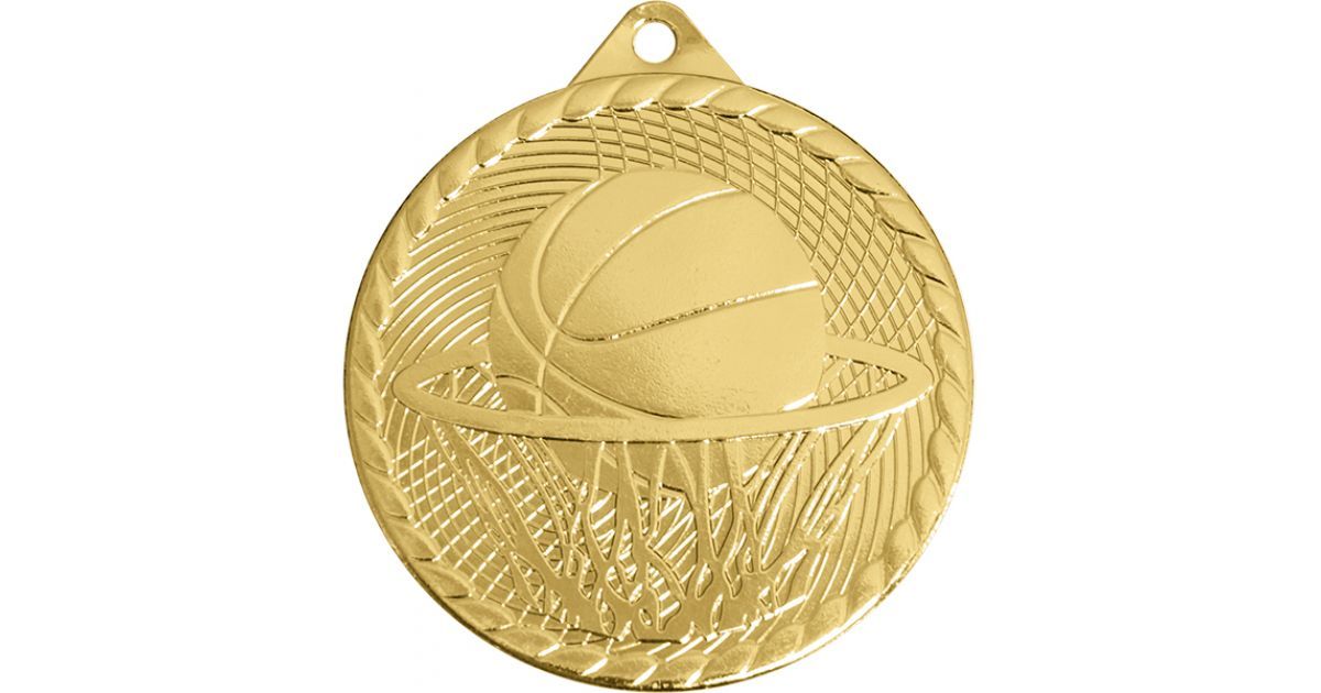 Medalla de baloncesto con relieve