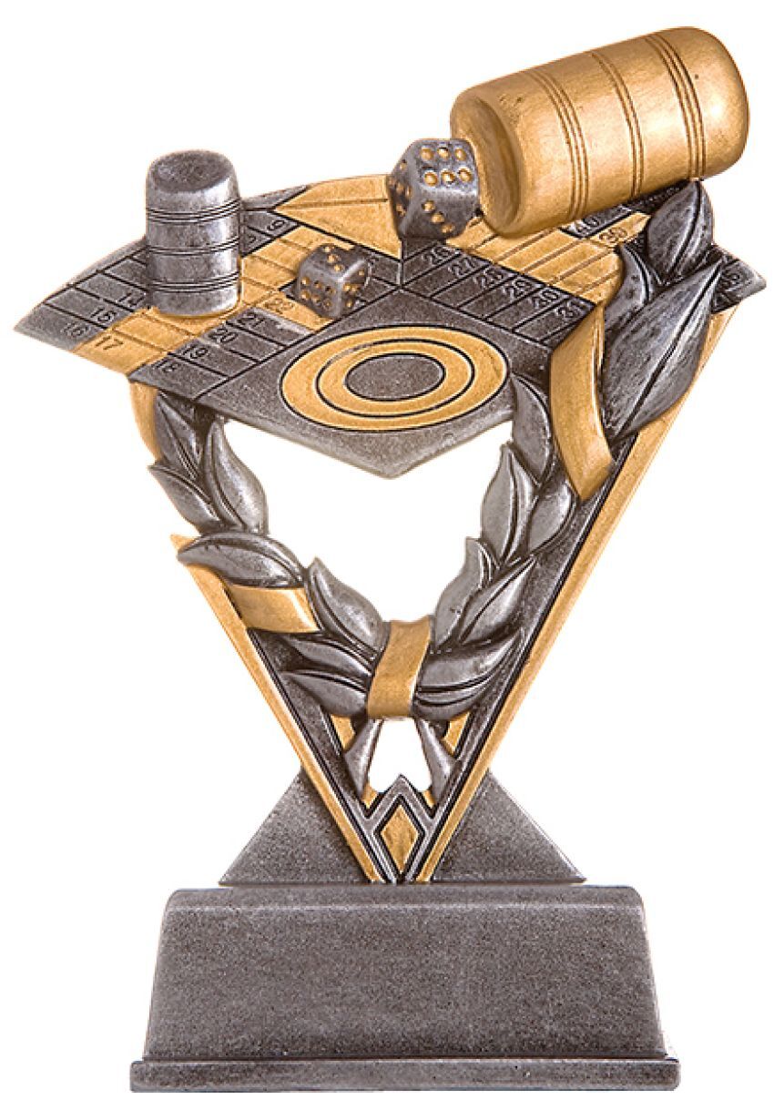 Trofeos de Parchis en resina bicolor de 23cm