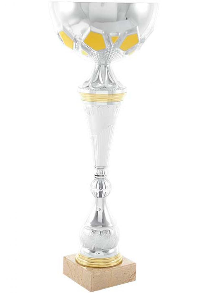 Trofeo copa de bola cónica dorada